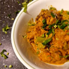 I added coconut milk to thicken the curry up