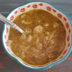 It was very delicious even though I left out the jalapeños and put a couple extra cups of broth in it. I'm sure mine was more soupy but served rice with it like a gumbo. Next time I'll make less soupy.