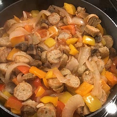 I liked it. Hubby was on the fence. Used basil-cracked pepper chicken sausage as that is what I had on had.