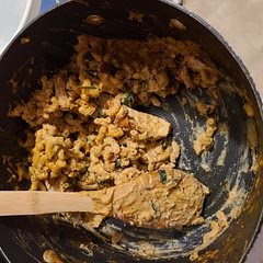I made it slightly different but still really good. I added some gouda cheese, and I had to add more milk.  It was pretty thick before adding the chicken.