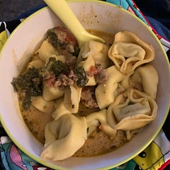 This was delicious! I subbed fresh mushroom tortellini and added almost a whole bag of spinach. Super simple! Would definitely make it again!