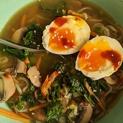 Was good, but the broth was a little bland, maybe because I used low sodium broth.  Added fish sauce and some tamari.  The egg with it was delicious