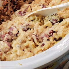 Use a crock pot liner, added garlic salt, red pepper flakes and garlic and herb seasoning for flavor.