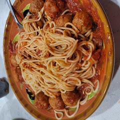 The spaghetti and the sauce was amazing, I hate homemade meatballs do I bought frozen ones but it was still good.