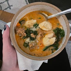 Added carrot and celery. Used Trader Joe’s spicy Italian sausage which has KICK.