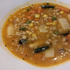 Super yummy! For the veggies, I bought a frozen bag of mixed vegetables and used two cups. My husband grated parmigiano on it as a final touch. Definitely will make again