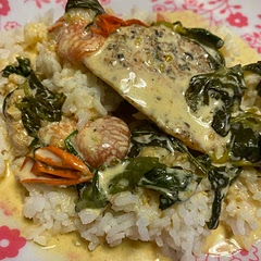 I cut the chicken breast thinly to make sure that its cooked well. This is a very easy and delicious meal.