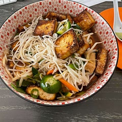 I did use the air fryer instead of the oven the tofu end up crispy & delicious