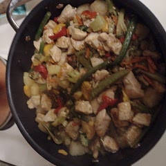 Added more spice and used frozen veggies.