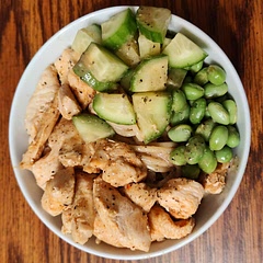 So. Good! I pre-cooked the chicken and made homemade tahini the other day, so it was really easy to cook the noodles and assemble everything today. Great balance of flavors.