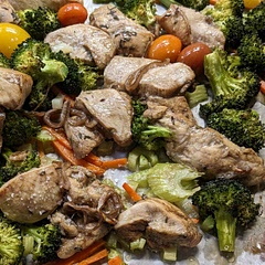 This is a "kitchen sink" recipe. You can put anything in it as long as you stagger the cooking time for the various ingredients. It was terrific.
