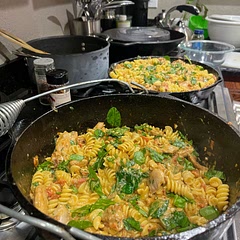 I added some diced tomatoes with juice and switched the paprika to chipotle (because I only had a pinch left of paprika). Then added grated Parmesan cheese at the end. It was a big hit with the family.