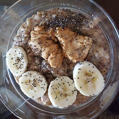 Used 1 cup of almond milk and 2 cups of water. Instead of 1 banana, I used 1 1/2 bananas which made it creamier