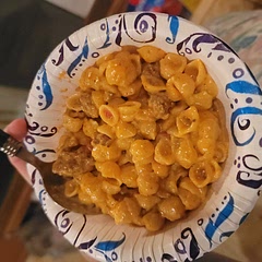 I made an entire box of noodles and not just the 0.5 lb it calls for. I added cream to the recipe like mentioned in previous reviews. Delicious!!