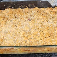 We used leftover shredded turkey from Christmas Eve. It was amazing.