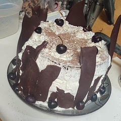Cake and all the decorations was delicious, however I recommend not cutting each slice in half if you are inexperienced, as it causes the cake to crumble. I ended up just making three full layers and it worked great!