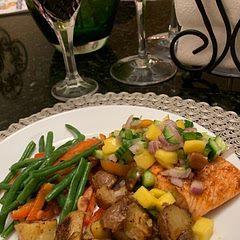 Did not have a ripe avocado - so used mango … delish!