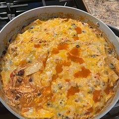 I used my instant pot to cook chicken breast and then shredded it with my hand mixer. Then followed the recipe as laid out. It was good and earned me the highest compliment I can get from my family which is “you can make this again!”