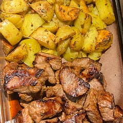 I used all dry herbs and the potatoes needed more than 6 minutes. I served it with asparagus cooked in the same pan afterward. The family liked it. 