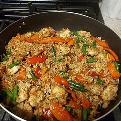 They fail to tell you to cook rice and chicken before the 1,2,3 instructions. Very flavorful