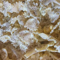 I tweaked it a little.  Used the pasta I had.  Added a little more salt and used dill instead of paprika.  Deliciousness!