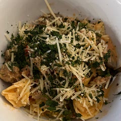 Added peppers, mushrooms, Parmesan, and Italian herbs.
