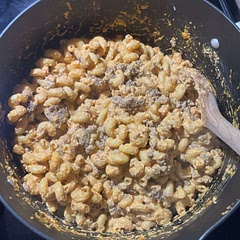 I was worried I wouldn’t like this because I’m not a fan of peppers. But I like this. I did not measure the cheese or walnuts I just threw some in. I also added hamburger so that I could add more protein. It was good.