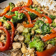 Was worried it wouldn’t be enough sauce, but the flavor absorbed really well into the chicken and veggies! I cooked everything longer than it said. I think this will be my go-to for convenience and flavor.