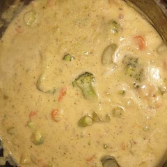 Added bacon bits and an extra cup of broth to make it more soupy. Definitely a favorite in our house-hold now.