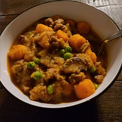 Used stew beef, shiritaki mushrooms, and a package of frozen stew vegetables to save on prep time. Needed some extra seasoning for my tastes.