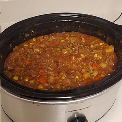 I added half a cabbage and frozen corn.