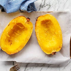 Great method for doing spaghetti squash. Much tastier than microwaving.