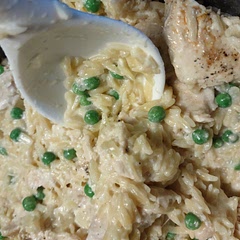 Substituted frozen peas for the asparagus. Very tasty.