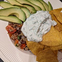Added a bell pepper and used more spices and lime.

Instead of avocado might whip up some guacamole next time.