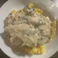 Yum yum yum, delicious!!! I used double cream instead of evap milk