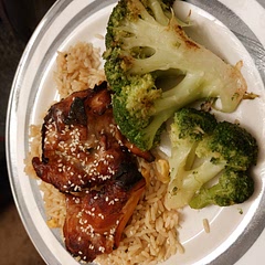 Very nice! I made mine with skinless thighs and it was still great. Crispy and sticky on the outside and moist and tender on the inside.