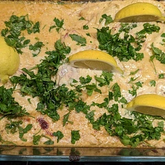 This is an easy recipe. Unfortunately, I added too much salt. Next time, I will only add the salt to the fish and leave it out of the sauce.