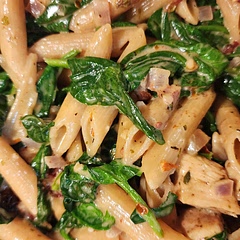 Halved the recipe but doubled the water and spinach. Turned out well. I'll make it again.