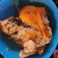 So good ! Def going to be making this again. Tastes like sausage gravy and biscuits but with a kick of bacon and eggs.