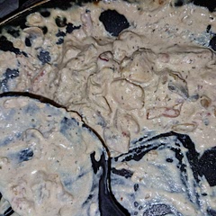 RVery very yummy, an overall sucess. I did add bacon to the recipe and skipped on mixing oil and butter. Definitely a recipe to repeat