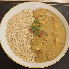 Made the korma paste from scratch and used full fat yoghurt also forgot the coconut but still real tasty.
