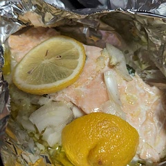 Couldn't find dill, but was still good without. Served with lemon rice