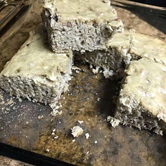 Added some chopped pecans before the oven and used a square cake pan at 350 for 30 min rather than 55-60.
Turned out great and simple and worth making again. Thank you