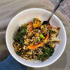 Delicious - will make again! Next time I will make sure to cook the quinoa first and also mix up the sauce before I start cooking!