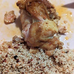 Very tasty and juicy chicken. Only marinated it 2 hours and it was still good. Served with couscous