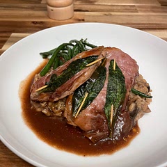 Love this dish from my childhood in Switzerland. I recommend using the sage leaves generously and make lots of the sauce with lots of brandy!