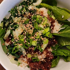 Made mine with impossible meat sub. Plated it over a bed of spinach! SO GOOD!!