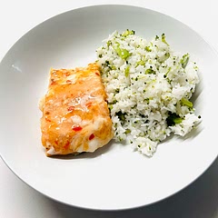 Light and fresh recipe. Slight adjustment was adding adobo to the salmon and a bit of salt to the rice.