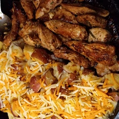 I added cheese to my potatoes.   Took longer to cook than what recipes says.