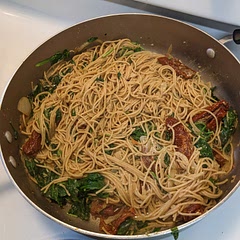 Pretty good. I'd probably add less pasta, that way it's more saucy. I'd also add more spinach since it shrinks so much.